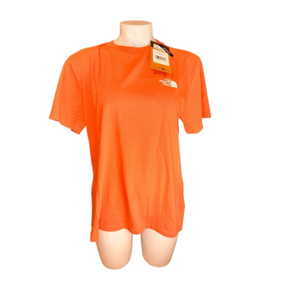 Women's The North Face Orange Short Sleeve Tee XXL with White Logo